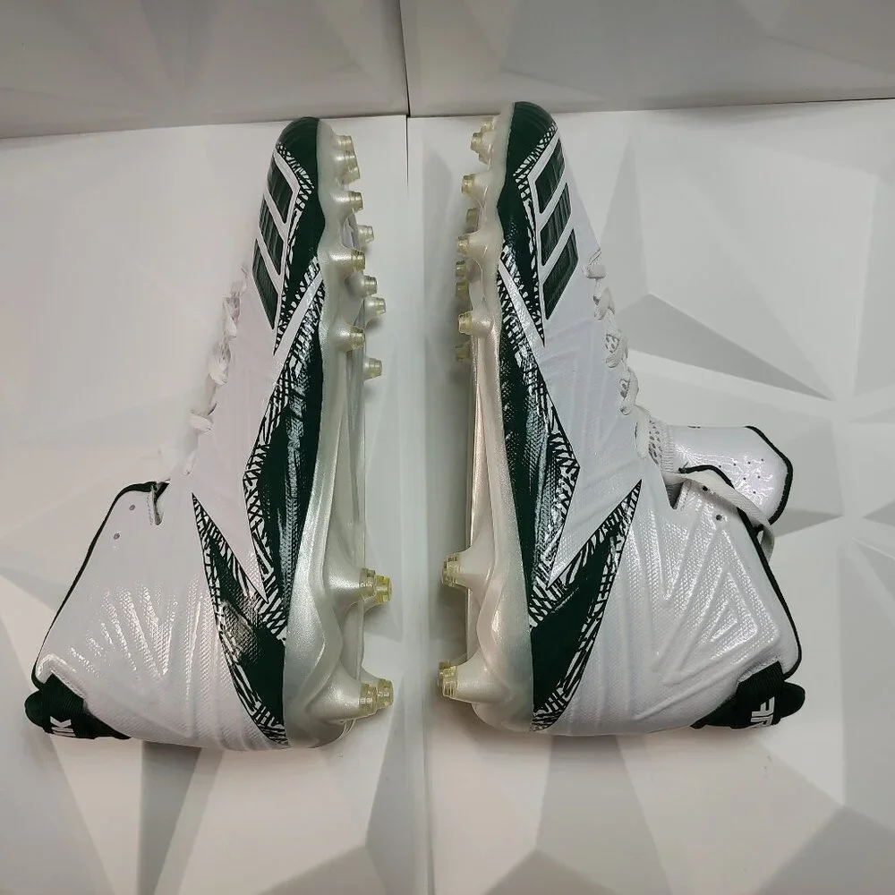 Adidas Mens Football Cleats 16 White Green Shoe Lacrosse Freak X Carbon High - Picture 3 of 13